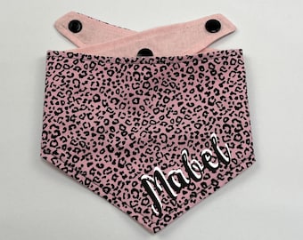 Pink Animal Print Dog Bandana