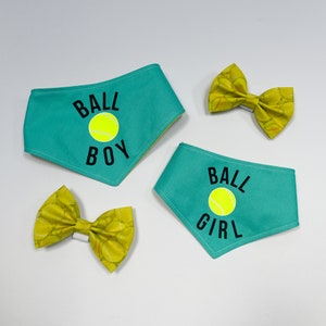 Vibrant yellow ball Dog Bow Tie / tennis / ball fan / ball boy / ball girl image 6