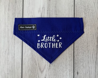 Little Brother Dog Bandana / Over the Collar Bandana / Royal Blue Bandana