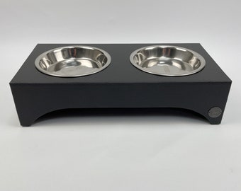 Double Bowl Raised Pet Feeding Stand for cat / puppy