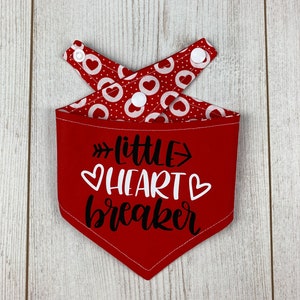 Double sided Little Heart Breaker Valentines Dog Bandana image 2