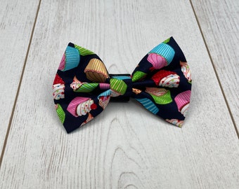 Navy Blue Birthday Dog Bow Tie / pup cakes bow / dog bow