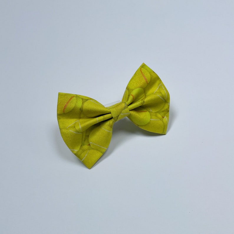 Vibrant yellow ball Dog Bow Tie / tennis / ball fan / ball boy / ball girl image 1