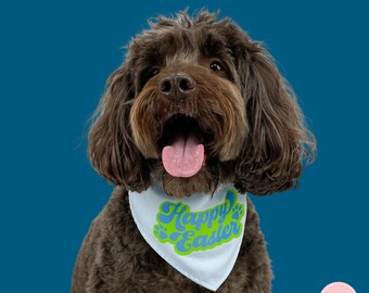 Reversible Easter Dog Bandana in Blue and Green