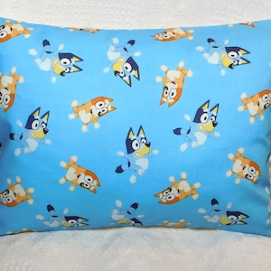 Bluey and Bingo Travel Pillowcase - 12"W X 16"L - Child Pillowcase - Envelope Pillowcase - Fun Gift! SMALL Pillowcase
