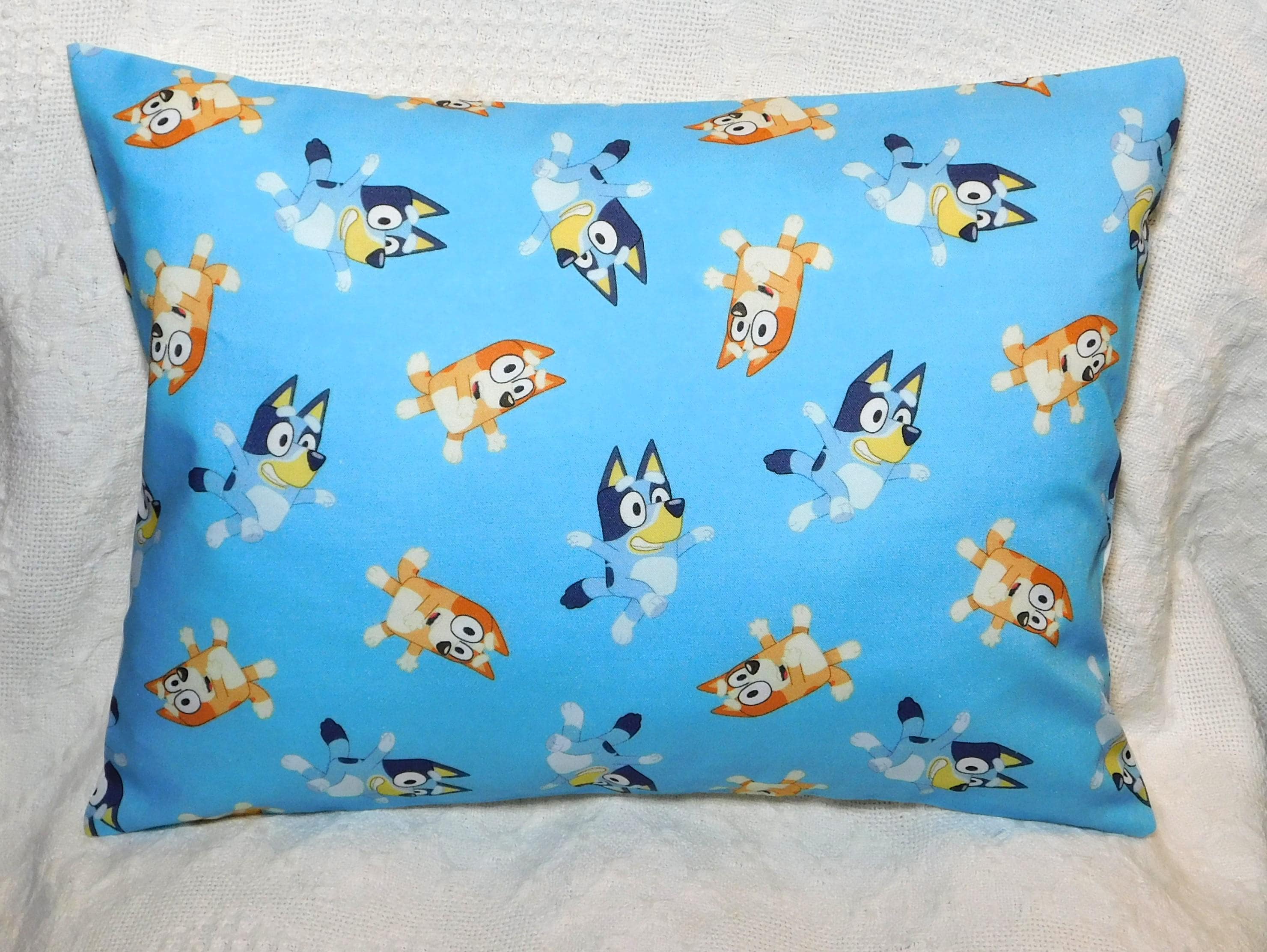 Bluey and Bingo Travel Pillowcase - 12"W X 16"L - Child Pillowcase - Envelope Pillowcase - Fun Gift! SMALL Pillowcase