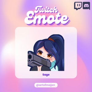 Valorant Sage Emotes for Twitch Streamers, Discord, Youtube - Chibi art/Cute/Kawaii