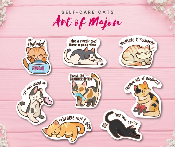 Cats Reminding You Of Self Care Etsy