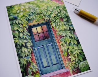 The Kilns Door Art Print, C.S. Lewis Watercolor, Inklings Art, Oxford Art and Architecture, Picturesque Doorway