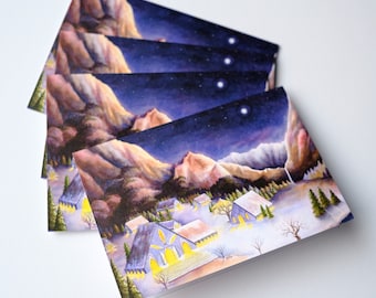 Winter Snow Rivendell 3.5x5 Inch Cards, Middle-earth Stationery, Lord of the Rings, Tolkien Inspired Notecards, Christmas, Yule, Solstice