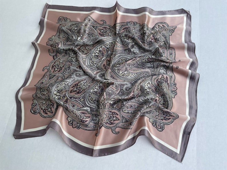 Paisley Hair Scarf/Headscarf/Silky Bandana/Neckercheif/Braid Scarf/Red, Blue, Pink, White, Copper, Black, Green, Silver Blush Gray Paisley