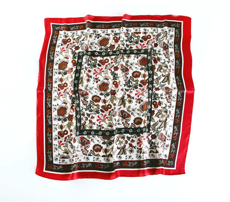 Silky Hair Scarf/Square Neck Scarf/Bag Scarf/Bohemian Head Etsy