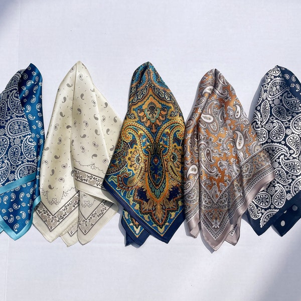 100% Silk Scarf/Silk Hair Scarf/Silk Headscarf/Silk Bandana/Silk Neckercheif/Braid Scarf/Silk Neck Scarf