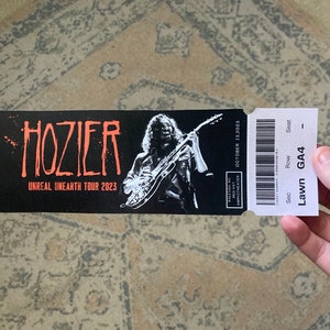 Customized Hozier Unreal Unearth Tour Concert Ticket Inspired Print