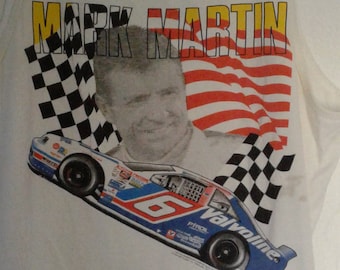 Mark Martin NASCAR bright screen print TANK Size M Excellent