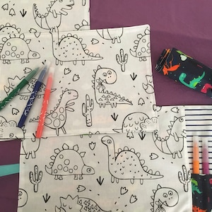 Coloring for children, in fabric, washable zero waste