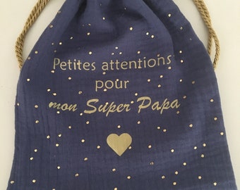 Kit Survie Futur Papa Zinello - Tote Bag Cadeau Annonce Grossesse - Sac Baby Shower 40x35cm - Coton