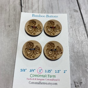 Boutons en bambou, boutons de pull, boutons faits à la main, boutons, boutons à tricoter image 1