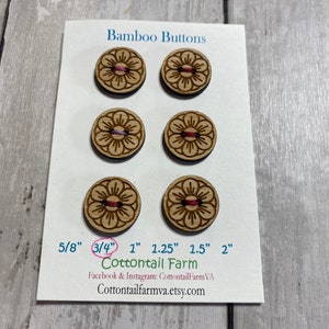 Bamboo Buttons, Sweater Buttons, Handmade Buttons, Buttons, Knitting Buttons