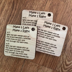 Make one Left Make one right stitch, yarn tool, knitting tool, sock reminder,M1L reminder, knitter gift image 3