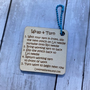 Wrap and Turn Knitting Directions, Knitting Tool, Knitting Direction Helper, Knitting Reminder