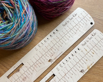 Sock Knitting Measure, Knitting Ruler, Hat Ruler, Head to Toe Knitting Ruler, Fiber Ruler, Sock Knitting Tool, Knitting Tool