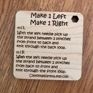 Make one Left Make one right stitch, yarn tool, knitting tool, sock reminder,M1L reminder, knitter gift image 4