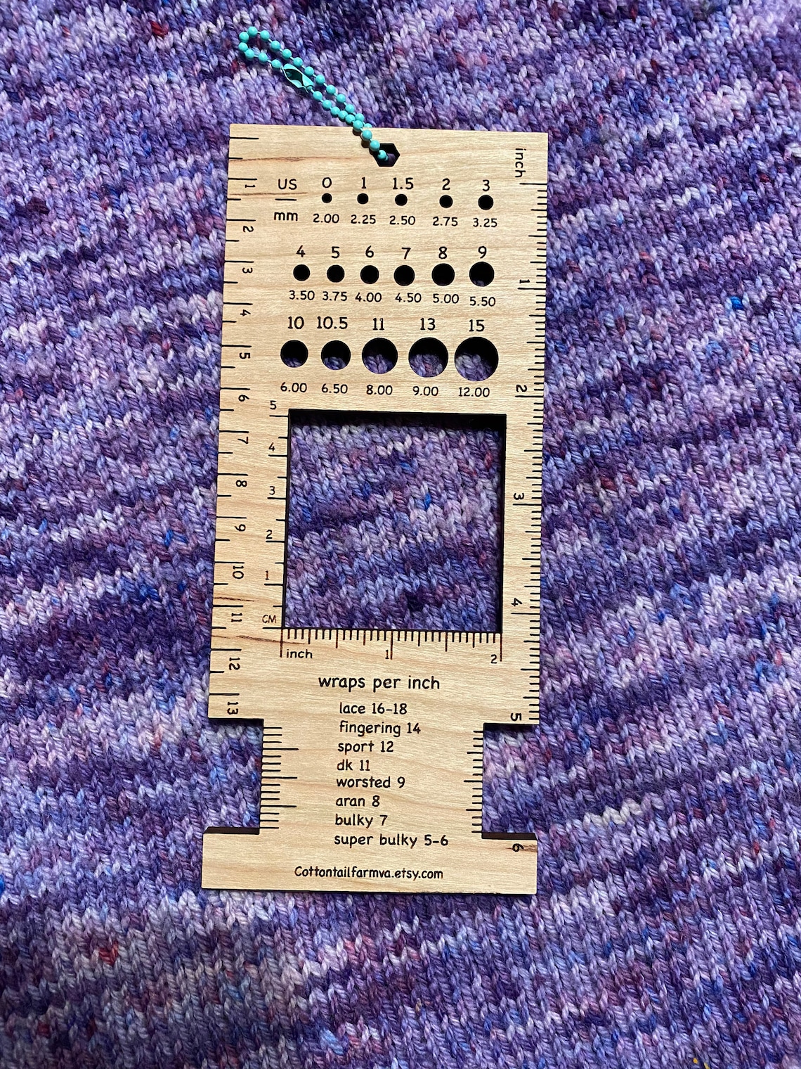 Knitting tool Needle Gauge Swatch Gauge Knitting ruler WPI Etsy