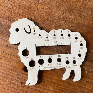 Knitting needle gauge, Needle Gauge, knitting tool, sheep gauge