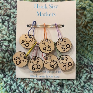 Crochet Hook or Knitting needle size Markers, Knitting Marker, Stitch Marker for Knitting, Sheep stitch marker, crochet hook marker
