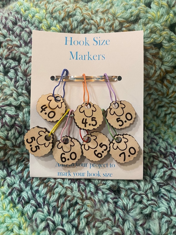 Crochet Hook or Knitting Needle Size Markers, Knitting Marker, Stitch Marker  for Knitting, Sheep Stitch Marker, Crochet Hook Marker 