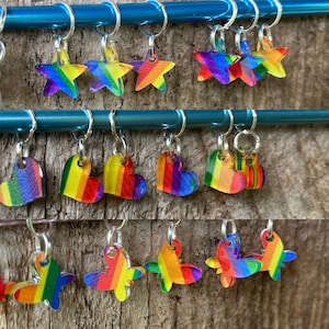 Stitch Markers, Knitting Marker, Stitch Marker for Knitting, Rainbow stitch markers, stitch marker set, acrylic markers