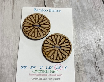 Bamboo Buttons, Sweater Buttons, Handmade Buttons, Buttons, Knitting Buttons