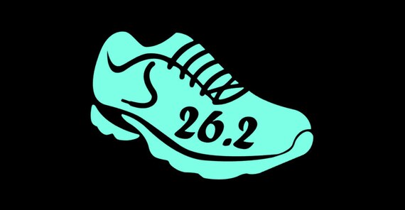 5 K Shoe Fun Marathon Run Running Jogging Vinyl Die Cut Decal Window Car