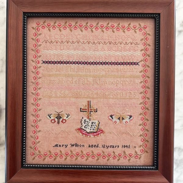 Mary Wilson 1845 A Reproduction Antique Sampler Pattern