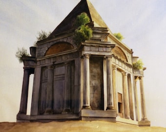 Darnley mausoleum painting in watercolour