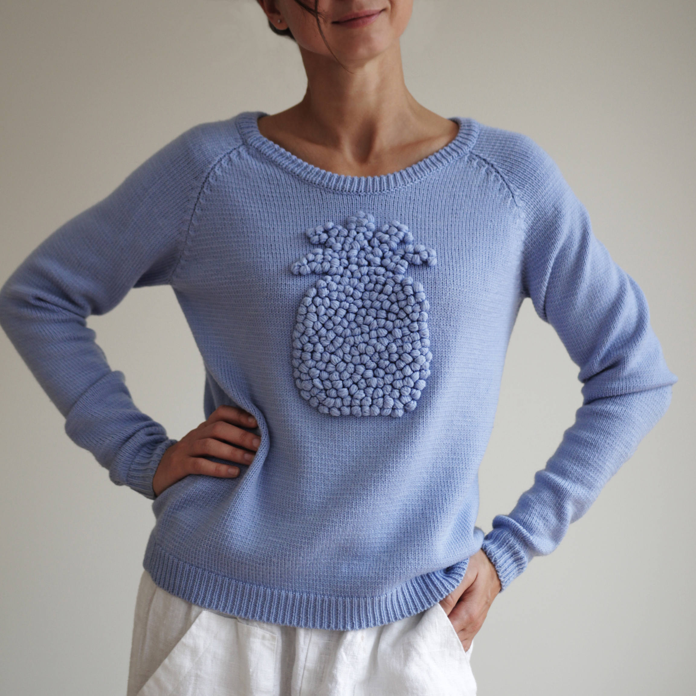 Pineapple decor sweater/Merino wool sweater/Knit sweater Etsy