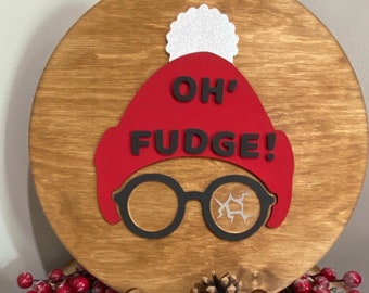 Oh Fudge Wooden Sign With Stand