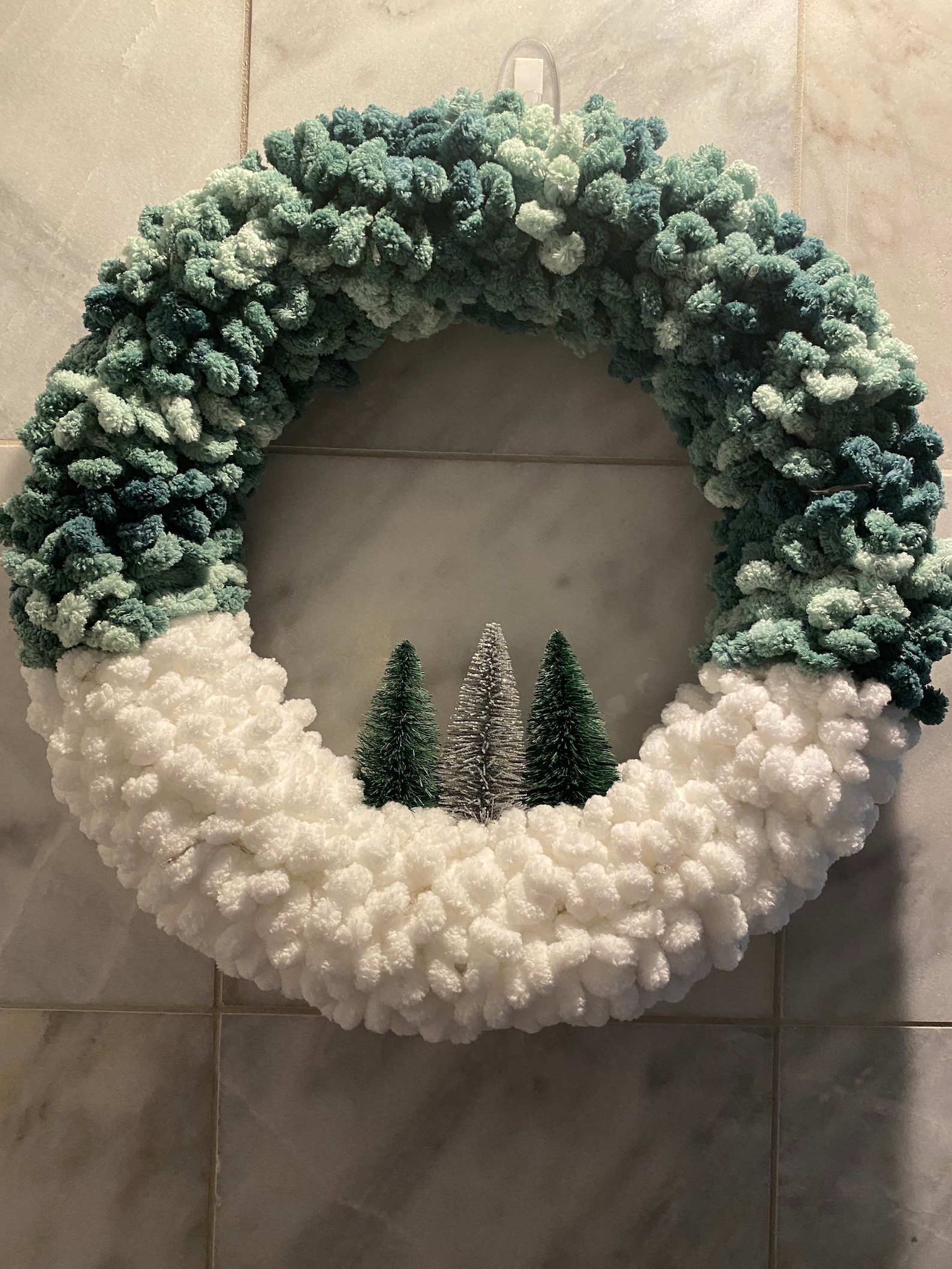 Christmas Yarn Wreath 
