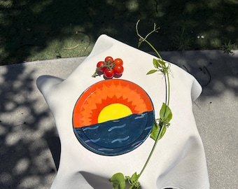Handmade Ceramic Sunset Plate