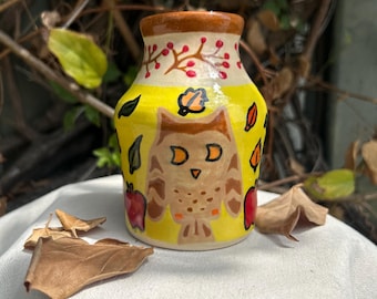 Small Ceramic Autumn Bud Vase