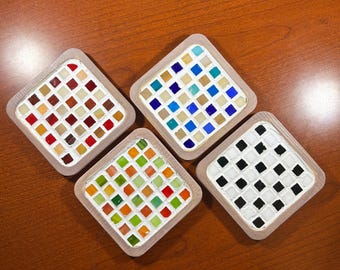 Checkerboard Mosaic Coaster Set
