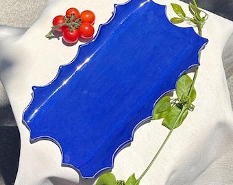 Handmade Royal Blue Decor Plate