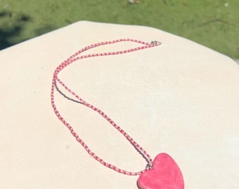 Handmade Beaded Heart Necklace