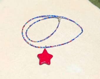 Handmade Beaded Star Necklace