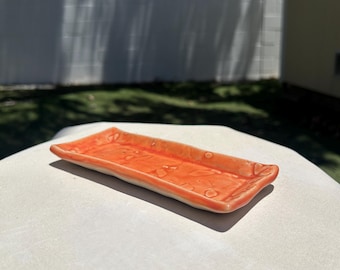 Handmade Orange Ceramic Plate