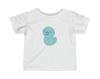 Duckie the cute blue rubber duck, Infant Fine Jersey Tee