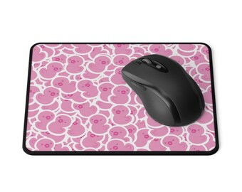 Duckie the cute pink rubber duck, duck pile, Non-Slip Mouse Pads