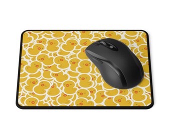 Duckie the cute yellow rubber duck, duck pile, Non-Slip Mouse Pads