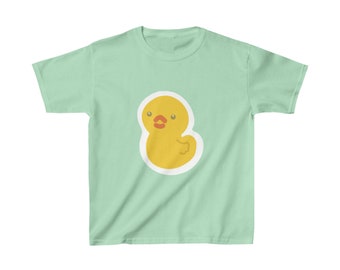 Duckie the cute yellow rubber duck, Kids Heavy Cotton Tee